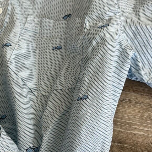PublicOpinion Men's Blue Sunglasses Print Button Down Shirt Size Large - Picture 11 of 16